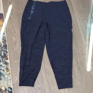 Athleta Blue Track Pants with Tapered Leg Design